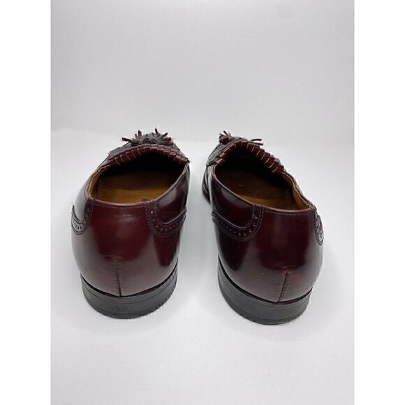 Bostonian Loafers Size 9 D/B Men's KILTIE Burgundy Leather Tassel Wingtip Slipon - Picture 4 of 5